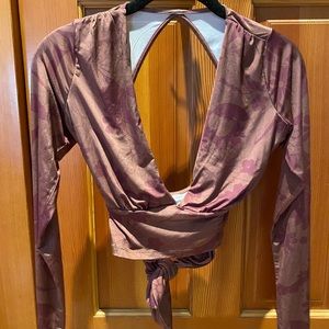 Wrap plunge crop top.